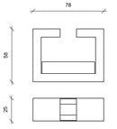 Camino a Bioetanolo da Pavimento 78x25x58 cm Nero