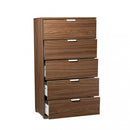 Cassettiera 5 Cassetti Tinta Noce 60x38x103 h cm in Truciolare bilaminato Marrone