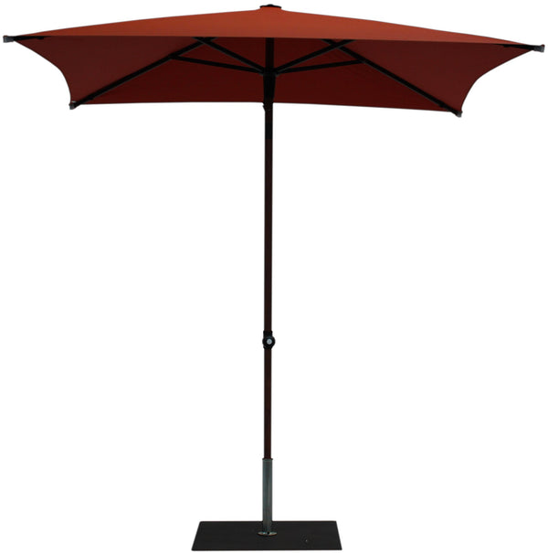 online Ombrellone da Giardino 2x2 m Palo Ø38 mm in Alluminio Effetto Legno Tessuto Olefin Trend Wood Terracotta