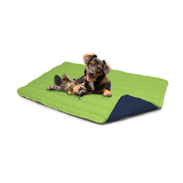 Tapis rembourré pour Chiens Chats Réversible vert pomme/bleu foncé acquista