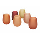 Set 6 Bicchieri Acqua Effetto Frosted Happy Hour Sunset in Vetro VdE Tivoli 1996 Rosso