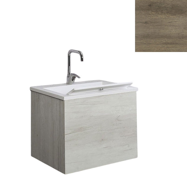 prezzo Mobile Lavatoio Sospeso Vasca Zeus in MineralMarmo Apertura a Cassettone 80x48x50 cm Olmo Naturale
