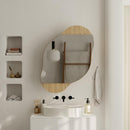 Specchio da Bagno con Armadietto Nuvola 60x13x75 cm in Melamina Zaffiro di Quercia   