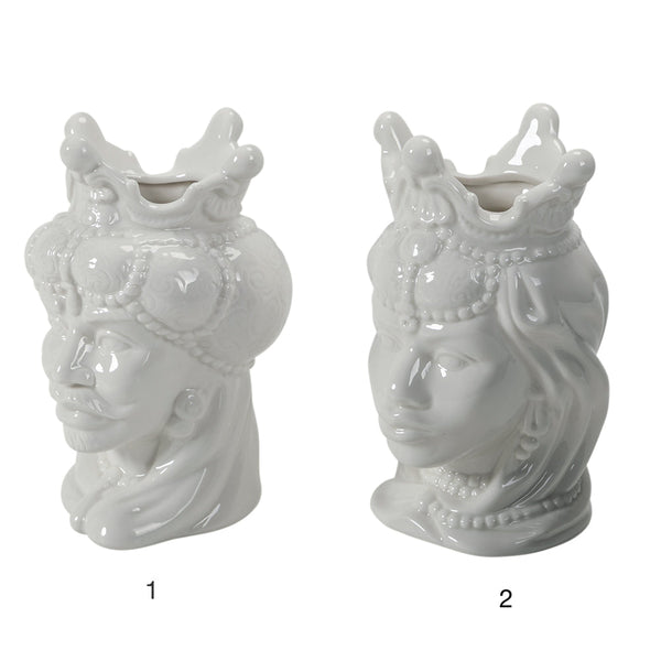 online Set 2 Vasi Testa di Moro 12x12x19,5 cm in Ceramica VdE Tivoli 1996 Sicilia