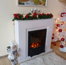 Camino Elettrico da Pavimento 85x95x30 cm Effetto Fiamma 2000W Arthur & Pluton Bianco