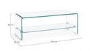 Tavolino 2 Ripiani Iride Rettangolare in Vetro 100x40 in Vetro