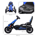 Go Kart a Pedali per Bambini 100x58x58,5 cm Ruote in EVA Blu