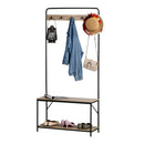 Appendiabiti Panchina per Ingresso con Scarpiera 80,5x30x170 cm in Acciaio e Truciolato  Rovere e Nero