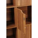 Libreria Mobiletto 9 Scomparti 5 Ante 88.8x29x90.5 cm in Legno MDF Effetto Naturale