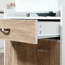 Carrello da Cucina 60x40x77 cm in Legno Bianco e Rovere