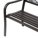 Panchina da Giardino in Acciaio con Schienale Decorato 127x60 cm  Bechy Marrone