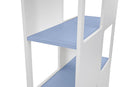 Libreria 8 Fori 78x32x160cm in MDF TFT  Oblò Bianco Opaco e Blu Chiaro