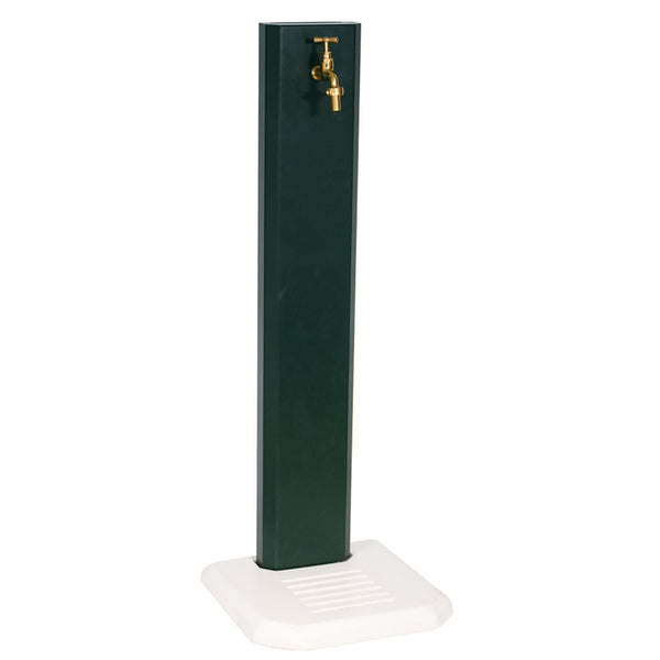 online Fontana da Giardino Design a Colonna Ovale Rubinetto in Ottone con Base in Cemento Verde