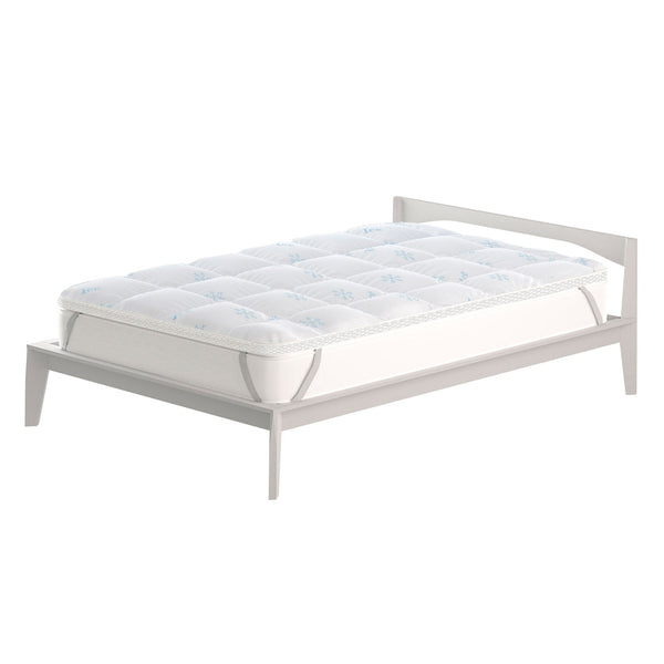 Topper Double Face Trapuntato 300 gr/mq con Elastici Ice Refrigerante Bianco Varie Misure prezzo
