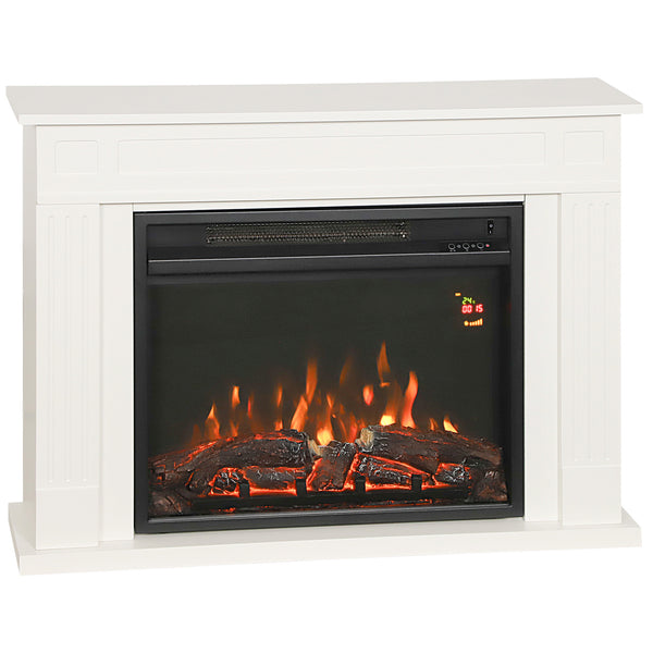 prezzo Camino Elettrico da Pavimento 98x23,5x69,5 cm con Fiamma a 5 Luminosità Telecomando e Timer Bianco e Nero