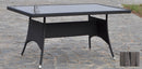Tavolo da Giardino Rettangolare in Polyrattan Providence Grigio