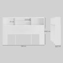 Testiera Letto Matrimoniale Autoportante 160x20,2x108,2 cm con 4 Scomparti Aperti in MDF e Truciolato Bianco      