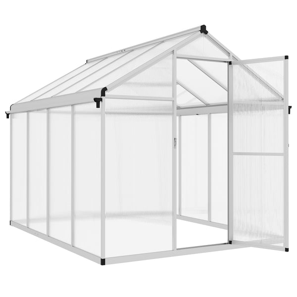 Serra da Giardino Porta con Blocco e Grondaia 2.5x2x2m in Policarbonato con Finestra online