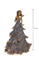 Statuina Donna con Abito 29 cm in Resina Rosa Antico