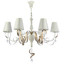 Lampadario Elegant in Metallo Intreccio Bianco con Oro