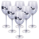 Set 6 Calici Chic in Vetro VdE Tivoli 1996 Trasparente e Silver