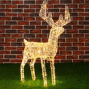 Renna Natalizia Luminosa 3D 80x33x22 cm 80 LED da Esterno in Plastica e Metallo Bianco Caldo      