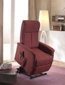 Poltrona Alzapersona Elettrica 2 Motori in Microfibra Rossa