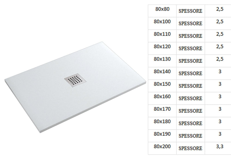 Piatto Doccia in Pietra Bonussi Ardesia Stone Central Grigio Antracite Varie Misure