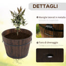 Set 3 Vasi da Giardino per Piante e Fiori in Legno Carbonizzato