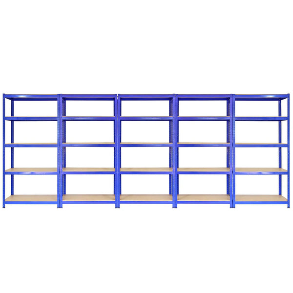 prezzo Set 5 Scaffali Senza Bulloni 90x45x180 cm con Connettori in Acciaio Blu