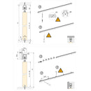 Binario per Porte Scorrevoli con Kit di Accessori 200 cm in Alluminio Emuca