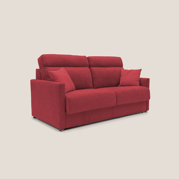 Canapé lit 2 places 156x102x97 cm en tissu rouge sconto