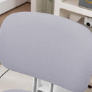 Sedia da Ufficio Operativa 48x53x80-90 cm in Tessuto Effetto Lino Grigio