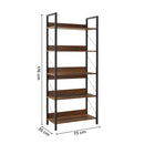 Libreria in Legno 73x176x35 cm Scaffale 5 Ripiani per Ufficio Noce