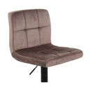 Set 2 Sgabelli 44x38x63/82 cm in Velluto con Base Nera Grigio