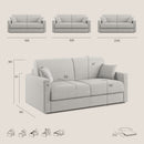 Divano Letto 3 Posti 206x92x96 cm in Tessuto Blu