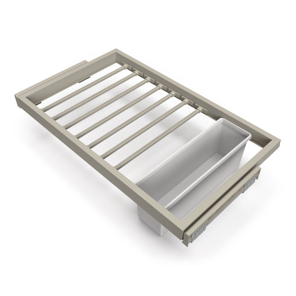 Kit de 7 tringles à pantalons et plateau pour armoire 800 mm en acier Emuca gris pierre acquista