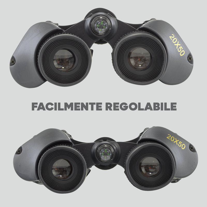 Binocolo Professionale 19x5x19 cm Ingrandimento 20X con Cinghia e Borsa Nero