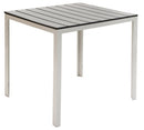 Tavolo da Giardino 78x78x74 cm in Polietilene e Metallo Grigio e Bianco