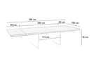 Tavolo Allungabile 200/300x100x76 cm in Rovere Termocotto Snooker Naturale