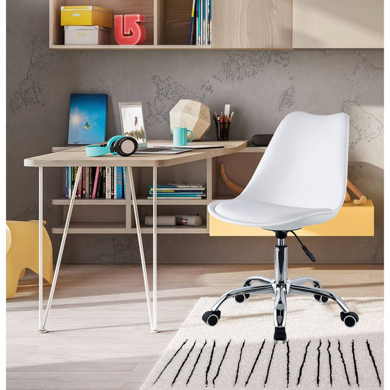 Sedia Operativa da Ufficio 48,5x49x80/88 cm May Bianca