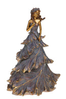 Statuina Donna con Abito 29 cm in Resina Rosa Antico