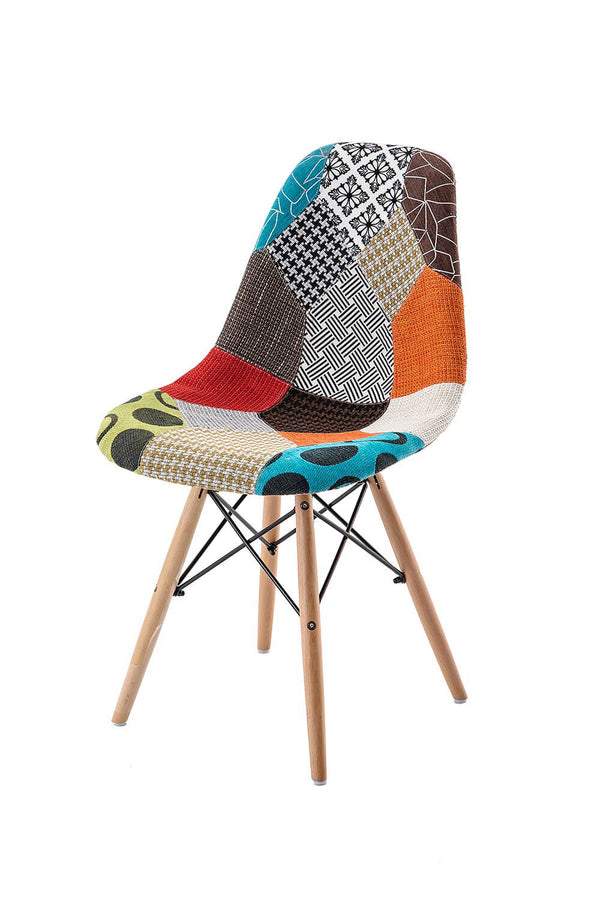 Chaise Tissu Patchwork 82x47x52cm TFT Patchy Patchwork sconto