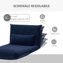 Poltrona da Pavimento 82x76x59 cm in Tessuto Effetto Velluto Blu Scuro