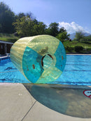 Rullo Acquatico Zorbing 2 Persone 280x240x180 cm Pompa Inclusa in PVC Giallo      