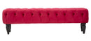 Puff Chantal Bordeaux 149,5x40,5x43 cm Velluto Sintetico e MDF e Spugna Bordeaux