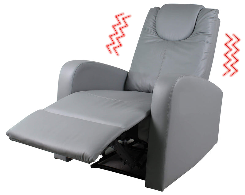 Poltrona Alzapersona Vibromassaggio Elettrica 1 Motore in Similpelle Vandi Grigia