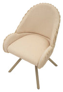 Sedia Stoccolma A crema Set 2 Pz 58x53x85 cm in Compensato e Spugna e Ferro e Poliestere Crema      