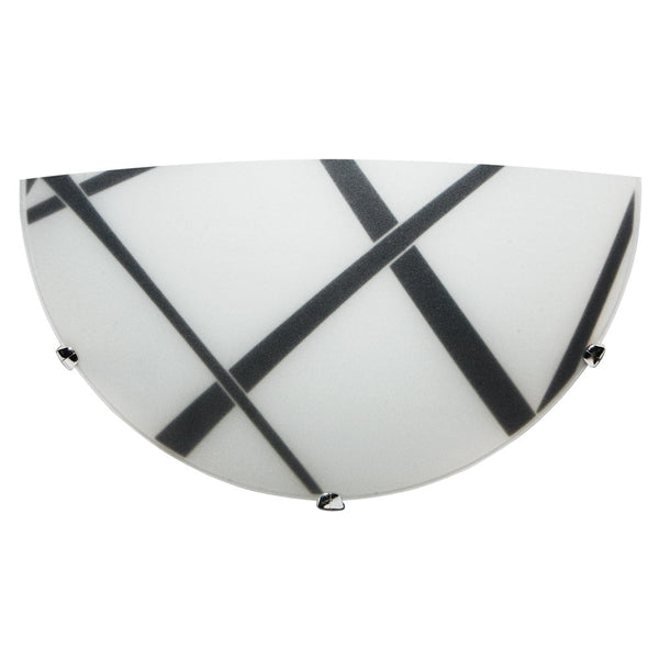 acquista Applique 1xE27 Crochets Plaque Verre Chrome Blanc-Noir E-Energy Dario