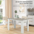 Tavolo da Pranzo Moderno per 4-6 Persone 120x69x75 cm in Legno Grigio e Bianco   